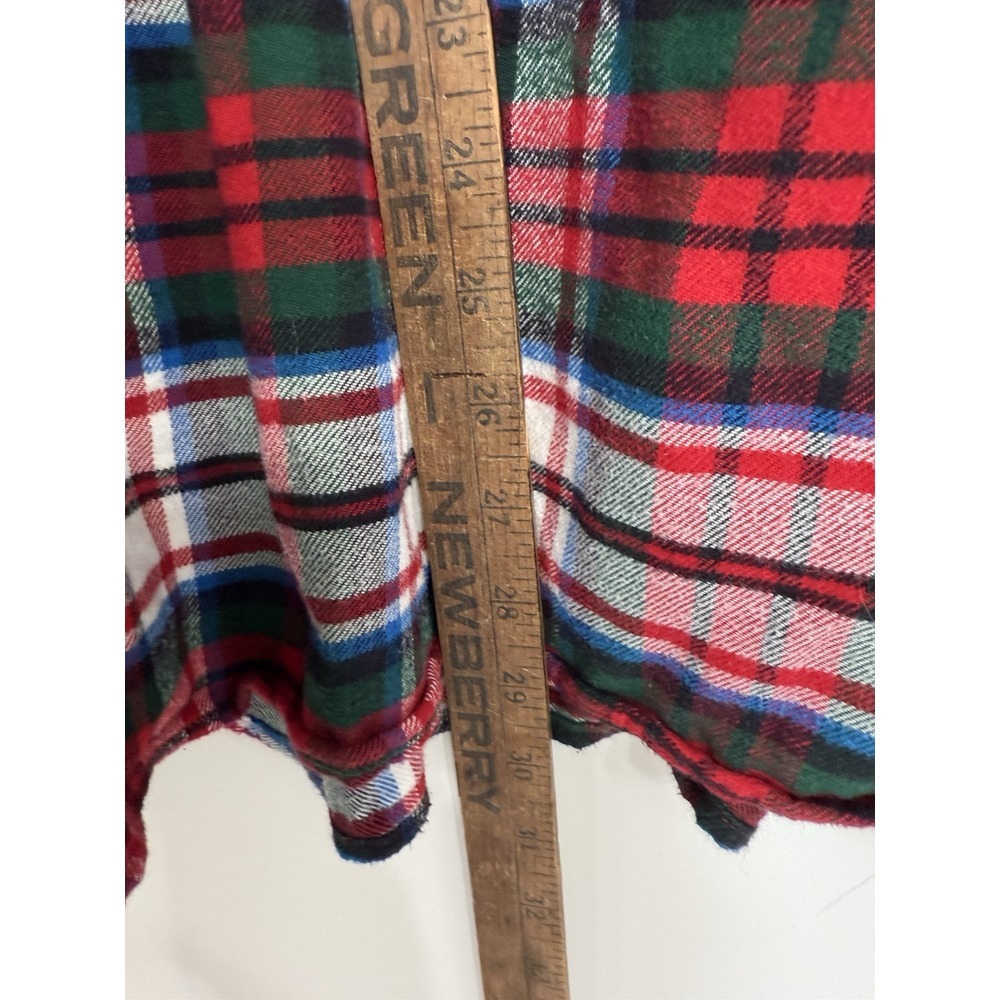 Lands End Women's Flannel Shirt Button Up Plaid 24w Red White‎ Blue Green - Picture 5 of 7